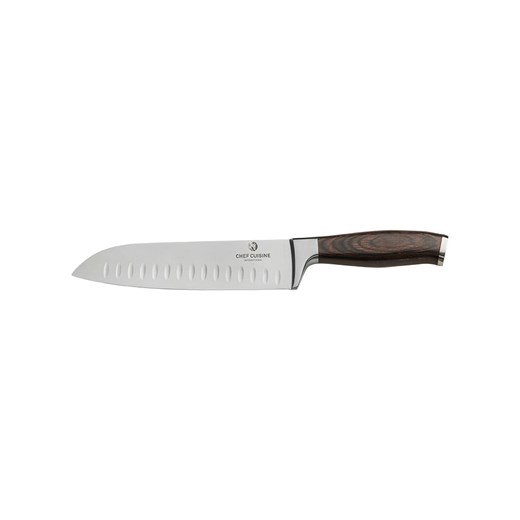 Chef Cuisine Nóż Santoku w kolorze srebrno-czarnym - dł.18 cm Chef Cuisine onesize wyprzedaż Limango Polska