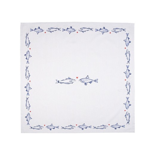 Clayre & Eef Obrus w kolorze biało-niebieskim - 100 x 100 cm onesize Limango Polska okazja