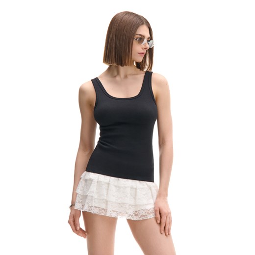 Cropp - Czarny tank top - czarny ze sklepu Cropp w kategorii Bluzki damskie - zdjęcie 179701497