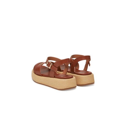 Tommy Hilfiger espadryle damskie z klamrą casual na koturnie 