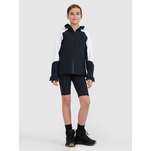 Dziewczęca kurtka trekkingowa membrana 5000 4F 4FJWSS25TTJAF676 - czarna ze sklepu Sportstylestory.com w kategorii Kurtki dziewczęce - zdjęcie 179707776