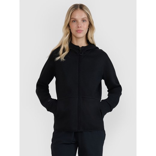 Damska bluza dresowa rozpinana z kapturem 4F 4FWSS25TSWSF1561 - czarna ze sklepu Sportstylestory.com w kategorii Bluzy damskie - zdjęcie 179708267
