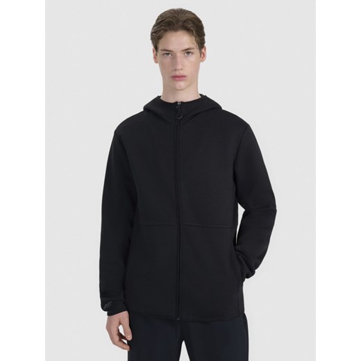 Męska bluza dresowa rozpinana z kapturem 4F 4FWSS25TSWSM1548 - czarna ze sklepu Sportstylestory.com w kategorii Bluzy męskie - zdjęcie 179708285