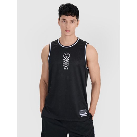 Męski top do koszykówki oversize 4F 4FRSS25TFSLM714 - czarny ze sklepu Sportstylestory.com w kategorii T-shirty męskie - zdjęcie 179708708
