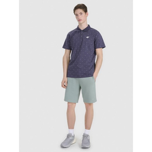 Męska koszulka polo z nadrukiem 4F 4FRSS25TPTSM634 - granatowa ze sklepu Sportstylestory.com w kategorii T-shirty męskie - zdjęcie 179708739