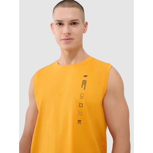 Męski top z nadrukiem 4F 4FRSS25TSLEM230 - pomarańczowy ze sklepu Sportstylestory.com w kategorii T-shirty męskie - zdjęcie 179708805