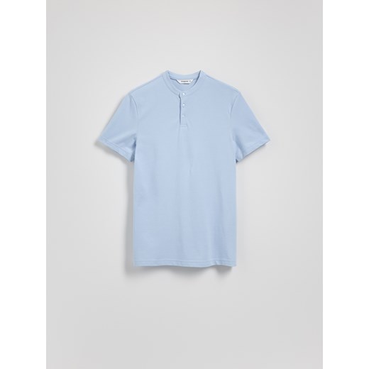 Reserved - Koszulka polo regular ze stójką - jasnoniebieski Reserved M Reserved