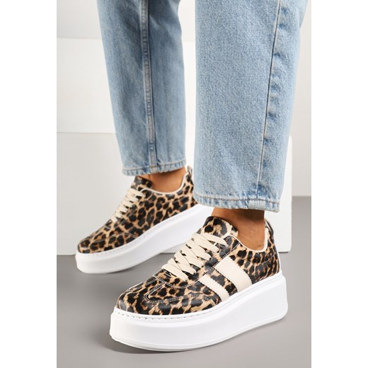 Panterkowe Sneakersy Typu Kultowe Tenisówki na Platformie Redoreve ze sklepu renee.pl w kategorii Buty sportowe damskie - zdjęcie 179712025