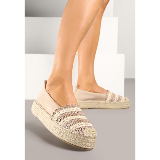 Ciemnobeżowe Espadryle na Grubej Plecionej Podeszwie Leline ze sklepu born2be.pl w kategorii Espadryle damskie - zdjęcie 179713989