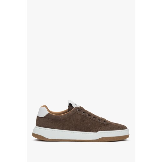 Estro: Ciemnobrązowe sneakersy damskie z weluru naturalnego na sprężystej podeszwie ze sklepu Estro w kategorii Buty sportowe damskie - zdjęcie 179715149