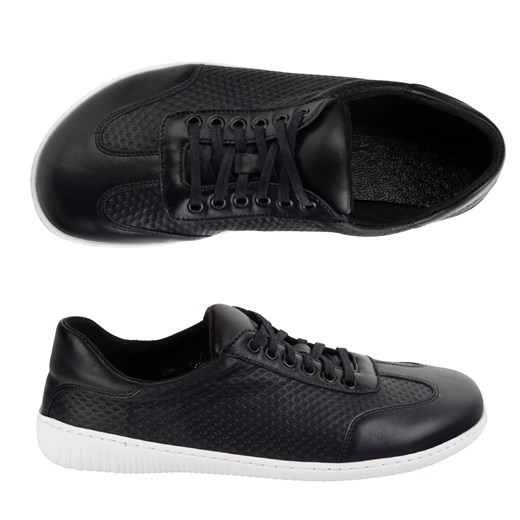 Buty męskie barefoot minimalistyczne skórzane 0742WK czarny tłoczony ze sklepu butyolivier w kategorii Półbuty męskie - zdjęcie 179715426