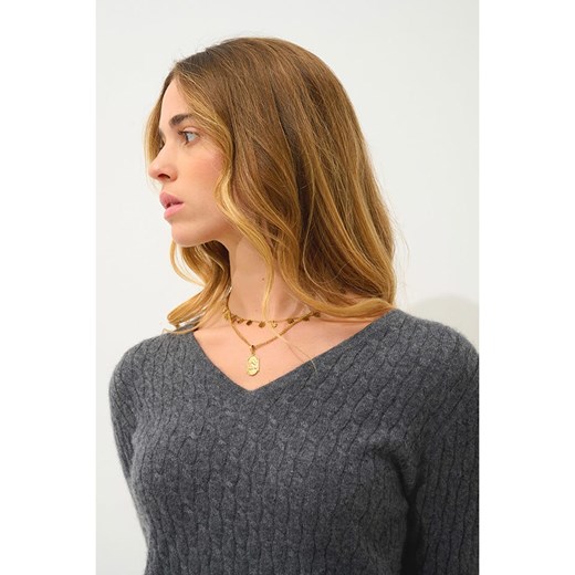 AUTHENTIC CASHMERE Kaszmirowy sweter "Grasmoor" w kolorze szarym XXL promocja Limango Polska