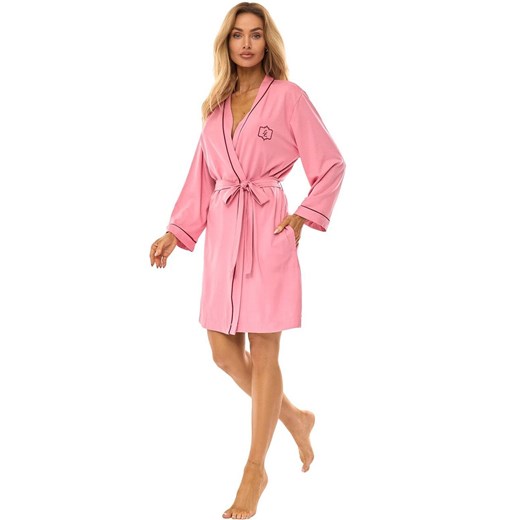 Krótki szlafrok damski różowy 2504, Kolor różowy, Rozmiar S, L&amp;L XL wyprzedaż Primodo