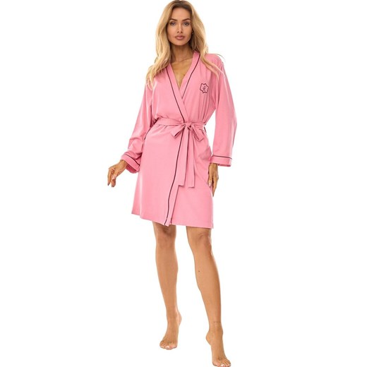 Krótki szlafrok damski różowy 2504, Kolor różowy, Rozmiar S, L&amp;L XL promocja Primodo