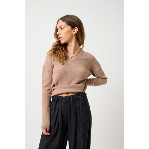 AUTHENTIC CASHMERE Kaszmirowy sweter &quot;Doty&quot; w kolorze beżowym ze sklepu Limango Polska w kategorii Swetry damskie - zdjęcie 179719259