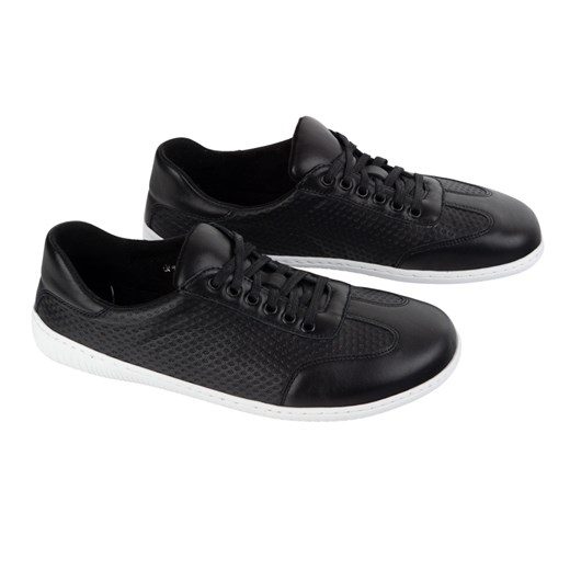 Olivier Buty męskie barefoot minimalistyczne skórzane 0742WK czarny tłoczony Olivier 45 ButyModne.pl