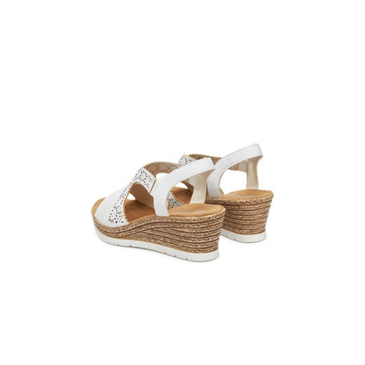 Espadryle damskie białe Rieker z klamrą casualowe