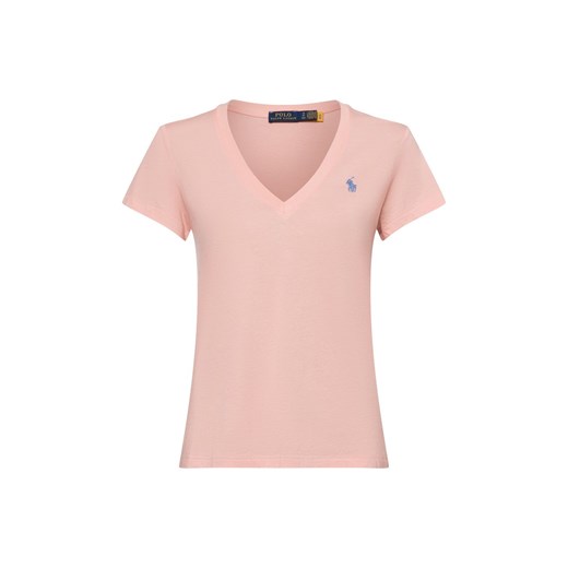 Polo Ralph Lauren Koszulka damska Kobiety Bawełna morelowy jednolity ze sklepu vangraaf w kategorii Bluzki damskie - zdjęcie 179721218