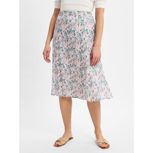 Franco Callegari Damska spódnica midi z lnu Kobiety wiskoza różowy wzorzysty Franco Callegari 40 vangraaf