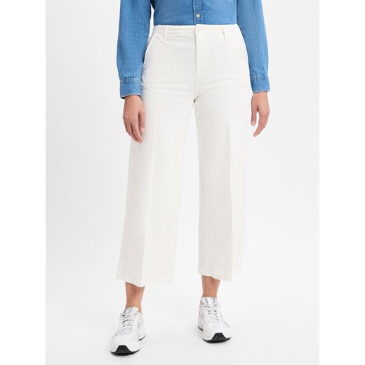 comma casual identity Spodnie culottes - Alva Kobiety Bawełna écru jednolity ze sklepu vangraaf w kategorii Spodnie damskie - zdjęcie 179721299