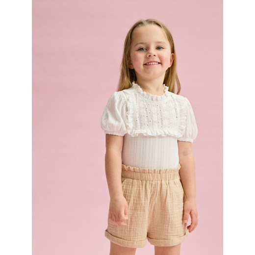 Reserved - Muślinowe szorty - beżowy Reserved 98 (2-3 lata) Reserved