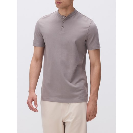 Reserved - Koszulka polo regular ze stójką - beżowy ze sklepu Reserved w kategorii T-shirty męskie - zdjęcie 179722996