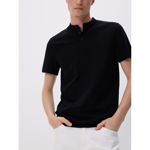 Reserved - Koszulka polo regular ze stójką - czarny ze sklepu Reserved w kategorii T-shirty męskie - zdjęcie 179723008