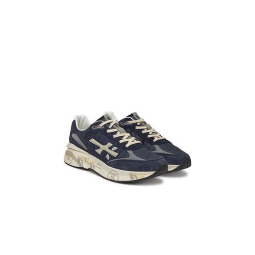 Premiata buty sportowe męskie sznurowane wiosenne granatowe
