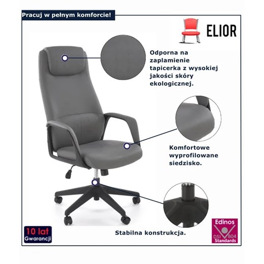 Fotel popielaty obrotowy Pura Elior One Size Edinos.pl
