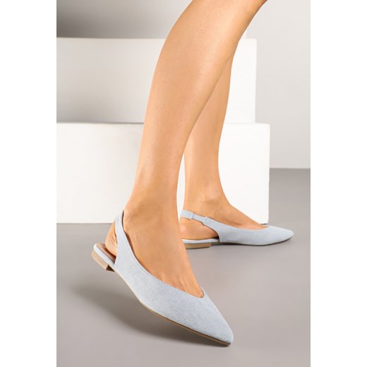 Niebieskie Pudrowe Sandały Slingback z Noskiem w Szpic Arrilla ze sklepu born2be.pl w kategorii Sandały damskie - zdjęcie 179729796