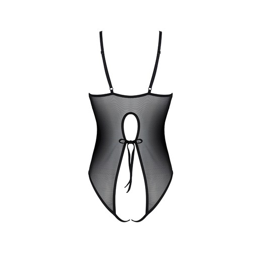 Passion czarne body otwarte Ursula, Kolor czarny, Rozmiar L/XL, Passion ze sklepu Intymna w kategorii Body damskie - zdjęcie 179730389