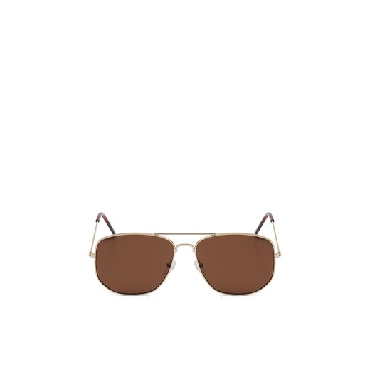 Cropp - Okulary aviatorki z noskami - beżowy ze sklepu Cropp w kategorii Okulary przeciwsłoneczne damskie - zdjęcie 179730896