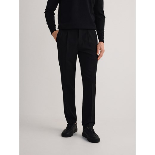 Reserved - Spodnie slim fit z kantem - czarny ze sklepu Reserved w kategorii Spodnie męskie - zdjęcie 179731089