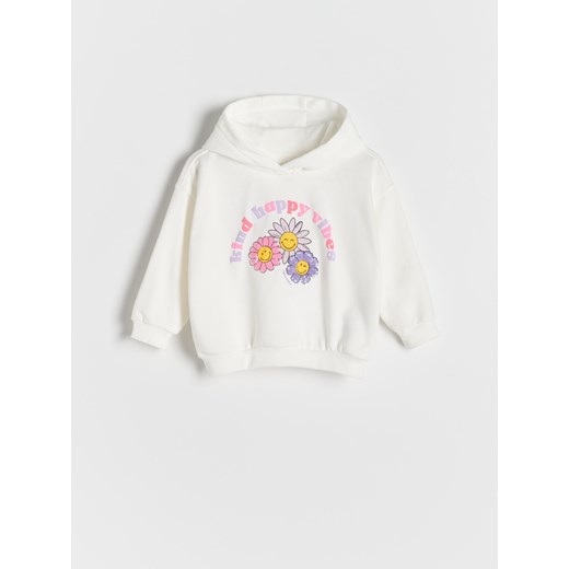 Reserved - Bluza z aplikacją SmileyWorld® - złamana biel ze sklepu Reserved w kategorii Bluzy dziewczęce - zdjęcie 179731205