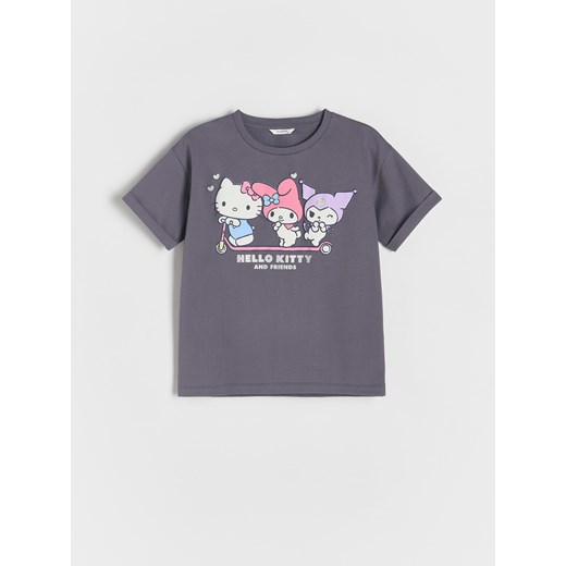 Reserved - T-shirt Hello Kitty - fioletowy ze sklepu Reserved w kategorii Bluzki dziewczęce - zdjęcie 179731318