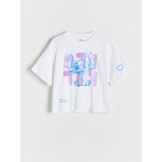 Reserved - T-shirt Lilo i Stitch - złamana biel ze sklepu Reserved w kategorii Bluzki dziewczęce - zdjęcie 179731558