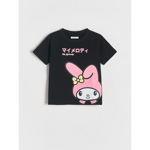 Reserved - T-shirt z nadrukiem My Melody - czarny ze sklepu Reserved w kategorii Bluzki dziewczęce - zdjęcie 179731635