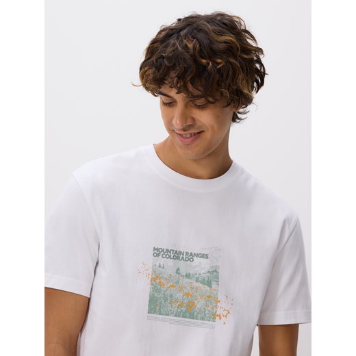 Reserved - T-shirt comfort z nadrukiem - biały ze sklepu Reserved w kategorii T-shirty męskie - zdjęcie 179731828