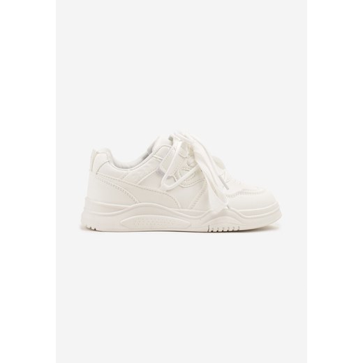 Białe Buty Sportowe Sneakersy z Perforacją i Geometrycznym Motywem Redavine ze sklepu born2be.pl w kategorii Buty sportowe dziecięce - zdjęcie 179732088