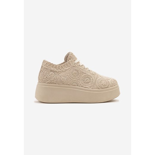Buty sportowe damskie Renee sneakersy sznurowane na platformie wiosenne z tkaniny