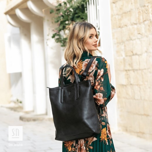 czarny plecak skórzany FLORENCE - id: 49704 - marki Słoń Torbalski - 179737269 czarny plecak skórzany FLORENCE ze sklepu Słoń Torbalski w kategorii Plecaki - zdjęcie 179737269