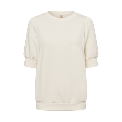 soyaconcept® Damska bluza z krótkim rękawem - SC-Banu 83 Kobiety écru jednolity ze sklepu vangraaf w kategorii Bluzy damskie - zdjęcie 179742025