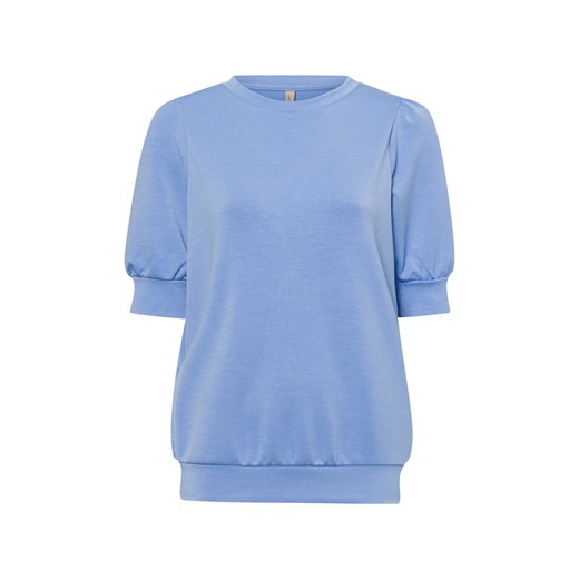 soyaconcept® Damska bluza z krótkim rękawem - SC-Banu 83 Kobiety jasnoniebieski jednolity ze sklepu vangraaf w kategorii Bluzy damskie - zdjęcie 179742026