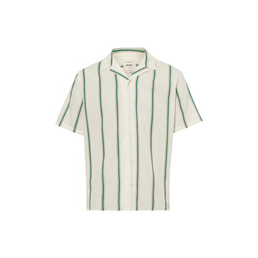 Redefined Rebel Męska koszula casual - RRHowie Mężczyźni Comfort Fit Bawełna piaskowy w paski ze sklepu vangraaf w kategorii Koszule męskie - zdjęcie 179742029