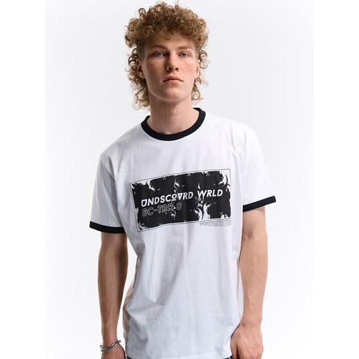 T-shirt męski Gate z krótkim rękawem z bawełny