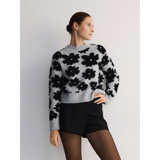 Reserved - Wzorzysty sweter z domieszką wełny - wielobarwny ze sklepu Reserved w kategorii Swetry damskie - zdjęcie 179743537