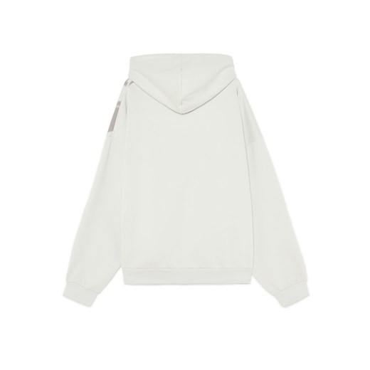 Cropp - Jasnoszara bluza z kapturem i fotoprintem - jasny szary Cropp S Cropp