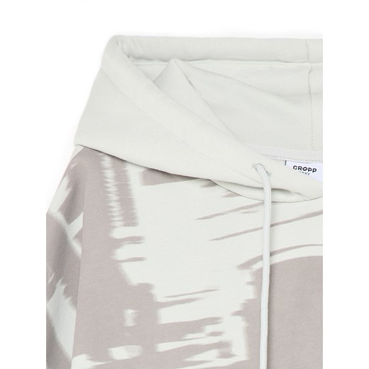 Cropp - Jasnoszara bluza z kapturem i fotoprintem - jasny szary Cropp S Cropp