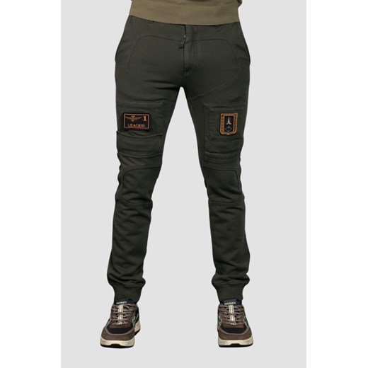 AERONAUTICA MILITARE Szarozielone spodnie męskie Anti-G, Rozmiar M ze sklepu outfit.pl w kategorii Spodnie męskie - zdjęcie 179746977