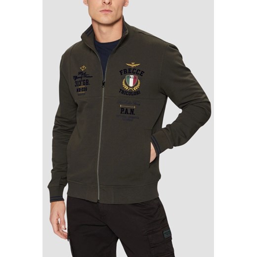 AERONAUTICA MILITARE Szarozielona bluza męska Color-block, Rozmiar XL ze sklepu outfit.pl w kategorii Bluzy męskie - zdjęcie 179747098